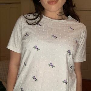 Jennifer Moore Floral Print Tee